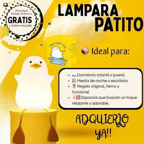 🦆Lámpara Patito Multicolor | ¡La Luz Más Tierna Para Tus Noches!