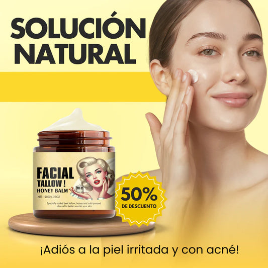 CREMA FACIAL CON SEBO DE RES Y MIEL - PARA PIEL SECA Y CON ACNÉ