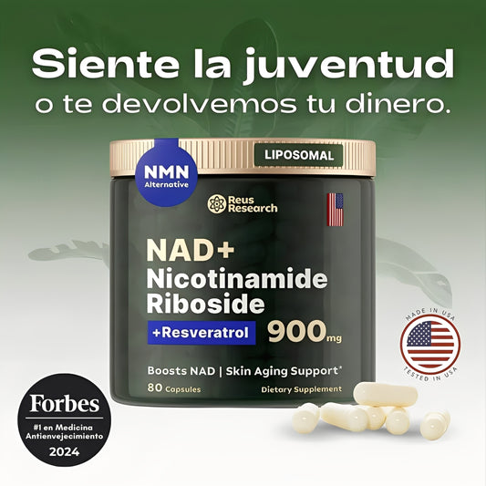 Restaura tu energía, rejuvenece tus células y potencia tu mente con NAD+ RESVERATROL, vive más y mejor